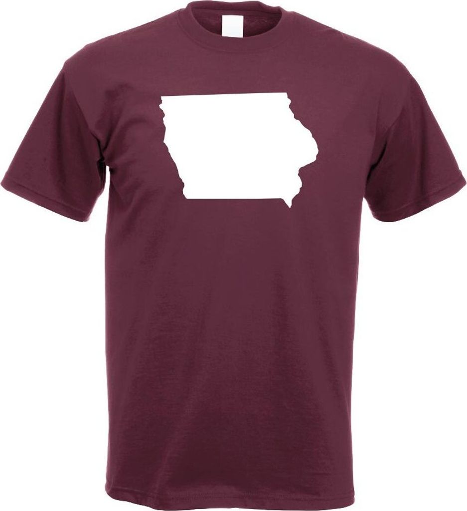 Kiwistar - T-Shirt - Burgund - USA - Iowa des Mooines Herren Funshirt Bedruckt Design Sprüche Spruch Motive - mit Motiv Bedruckt - Funshirt Design...