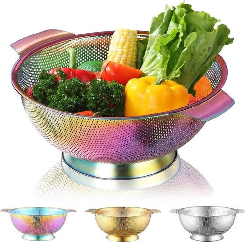 Passoire inox 65 cm arc-en-ciel titane : fini la rouille et l'usure