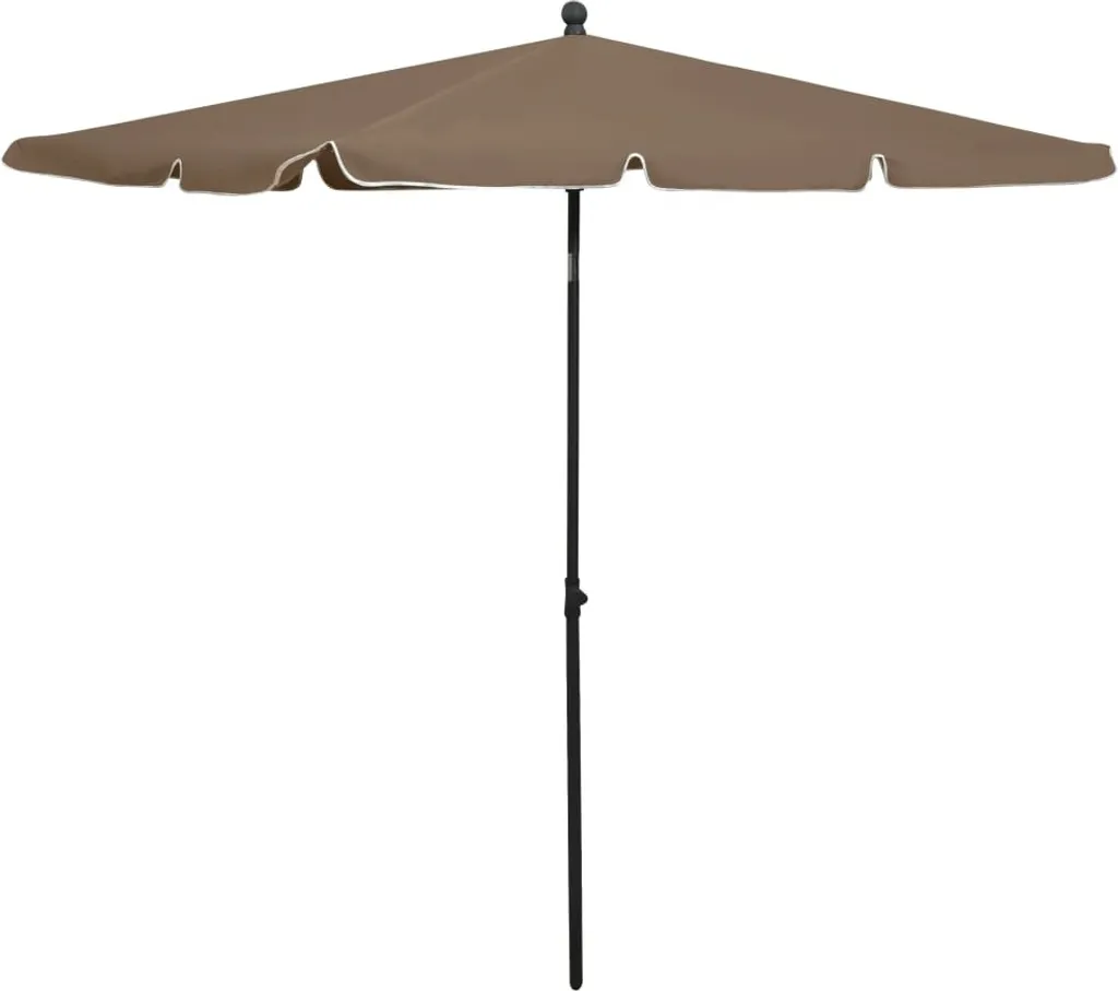 Ombrellone Rettangolare Taupe 210x140 cm | The Living Store Palo Acciaio