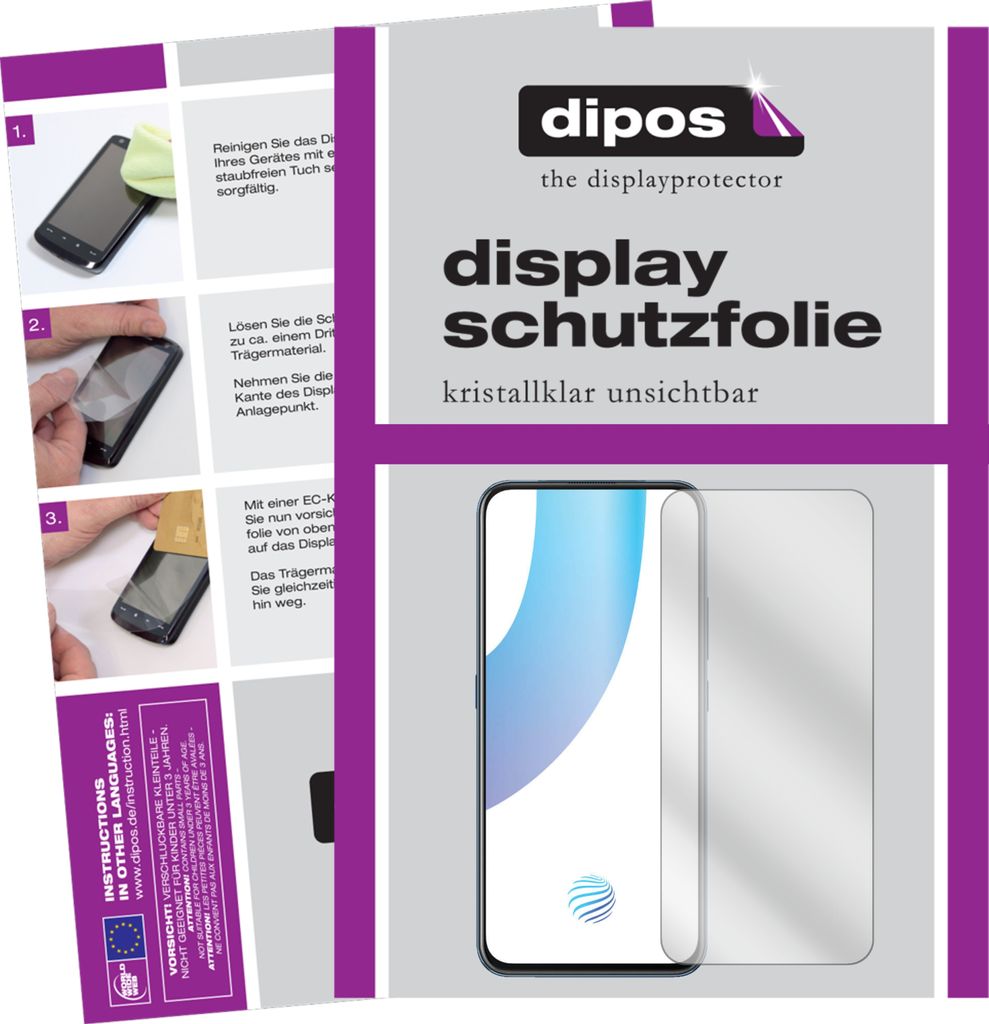 4x Schutzfolie für Vivo V17 Pro klar Displayschutzfolie Folie Display Schutz dipos