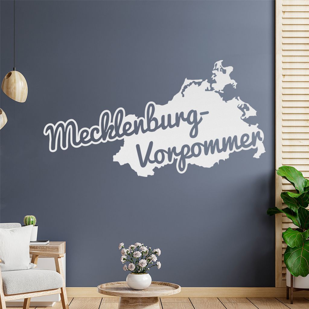 Mecklenburg-Vorpommer Herkunft Wandtattoo Wandaufkleber Wall Sticker - Dekoration, Küche, Wohnzimmer, Schlafzimmer, Badezimmer