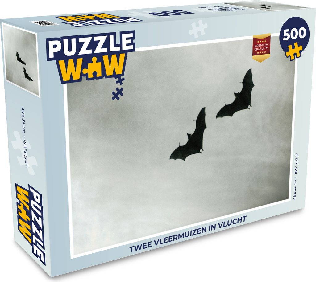 MuchoWow Puzzle 500 Teile Zwei Fledermäuse im Flug - 500 Teile - Kinder - Selberbauen - Puzzlespiele