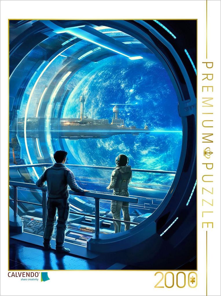 CALVENDO Puzzle Raumstation über einem Planeten | 2000 Produktbild 