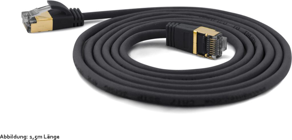 Wantec Patchkabel SSTP CAT7 Ste. CAT6a d=4mm 10,00m schwarz