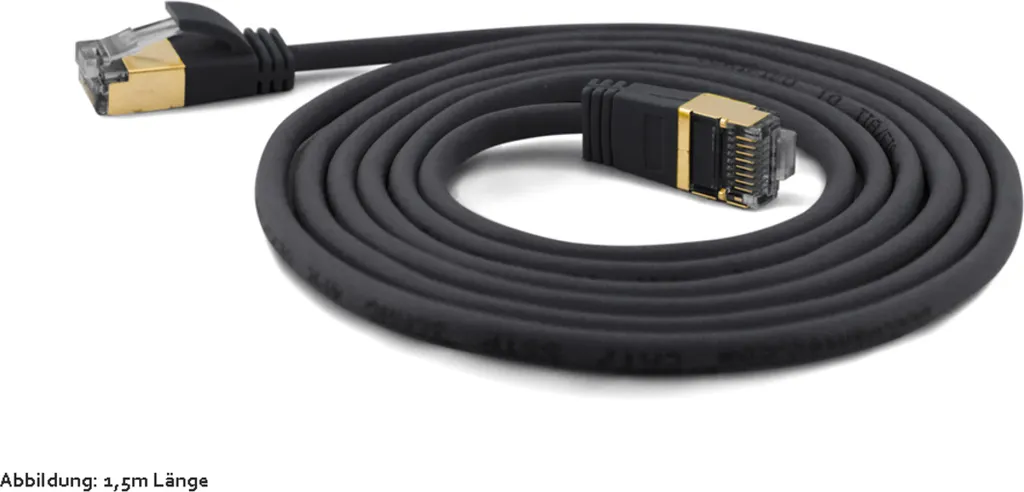 wantecWire cavo patch CAT7 extra-sottile SSTP nero 25m