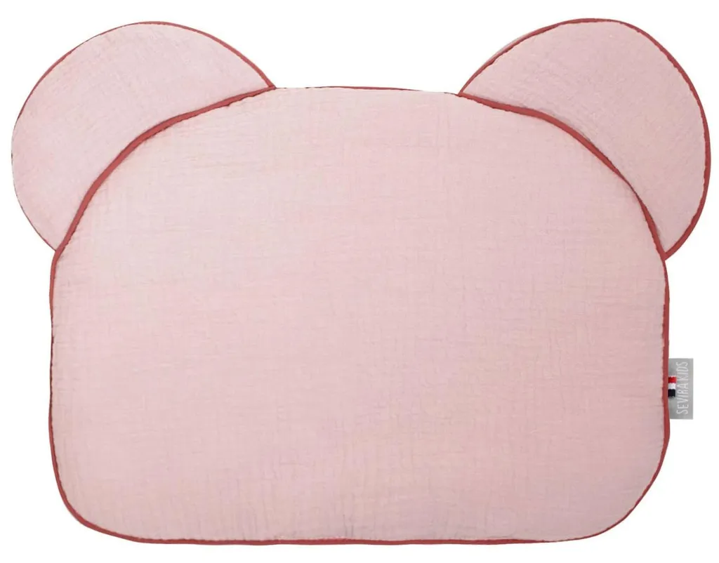 Coussin plat Jeanne pour sommeil bébé 27x35 cm Rose Antique Sevira