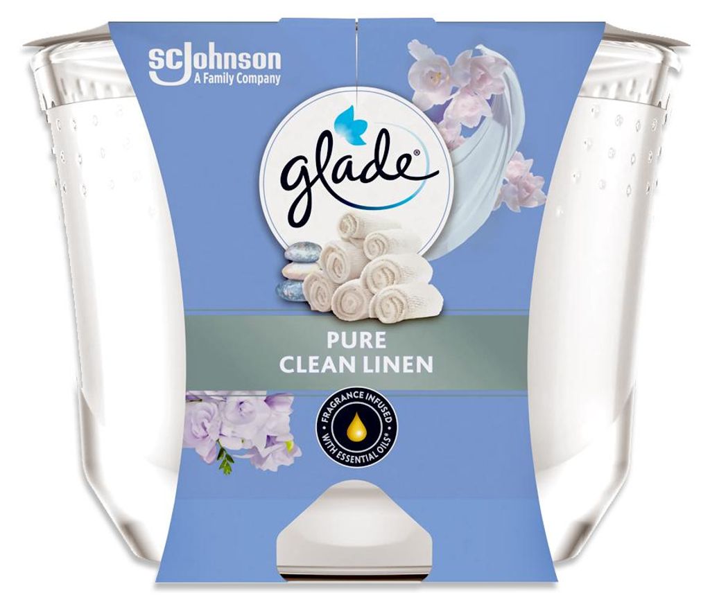 GLADE Maxi Candela Clean Linen 204 g Immagine del prodotto 