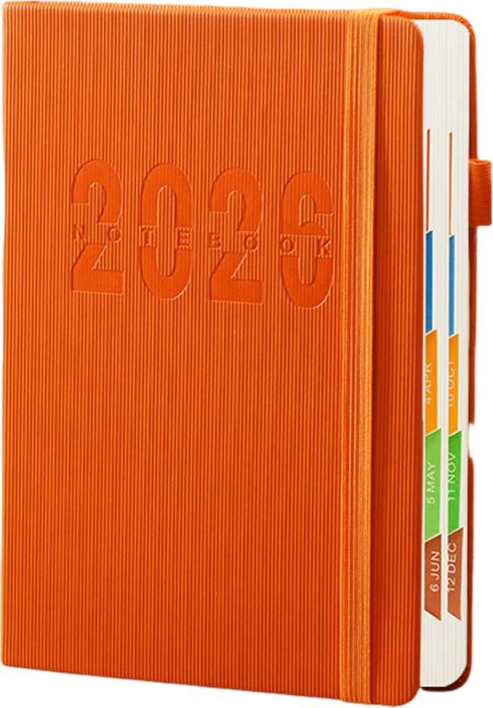 Planer 2026, monatlich, wöchentlich, täglich, Agenda-Buch, To-Do-Liste 2026, Notizbuch mit monatlichen Registerkarten, Innentasche, elastischer V...