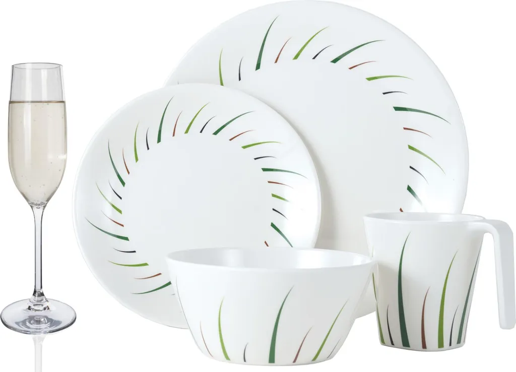Set Stoviglie Picnic Limoni 16 pezzi con Calici Champagne per Feste