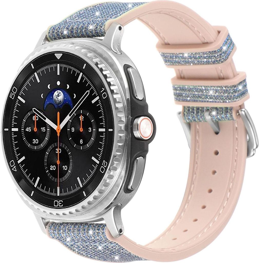 Für Samsung Galaxy Watch 8 / 8 Classic Glitzer Silikon Hybrid Armband Blau