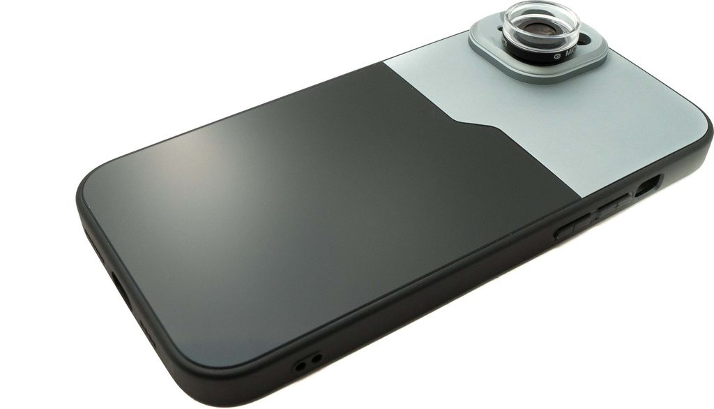 SYSTEM-S Super Makro Linse 30x 37 mm Mikroskop Filter mit Hülle für iPhone 15 Plus