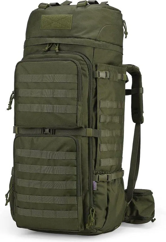Sac à dos tactique 75L étanche avec système MOLLE - Noir Haute Résistance