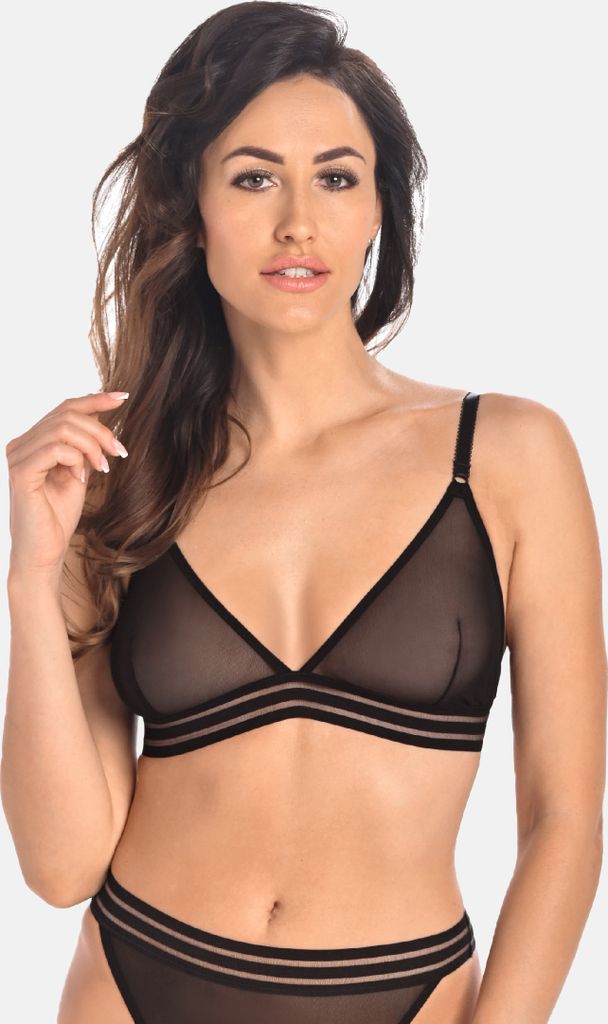 Teyli Netz-Bralette für Frauen mit dekorativen Trägern Bralette Bra Female 2141 schwarz 75D