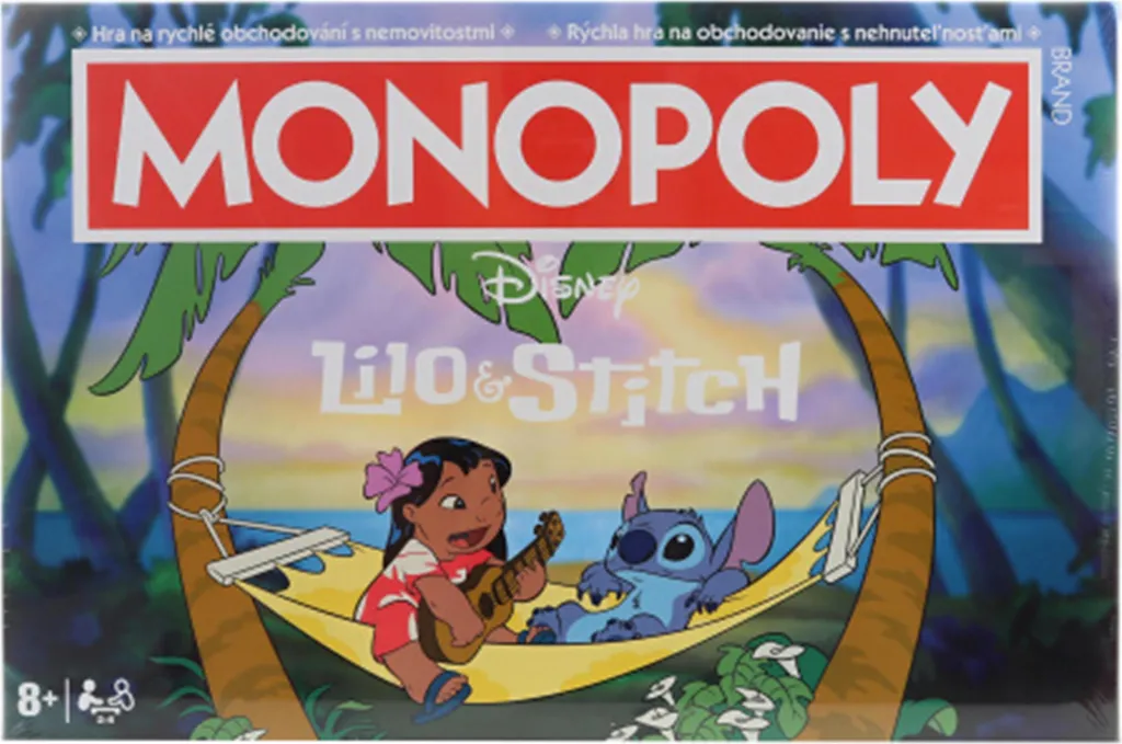 Monopoly Lilo & Stitch avec 6 pions exclusifs en métal pour les fans