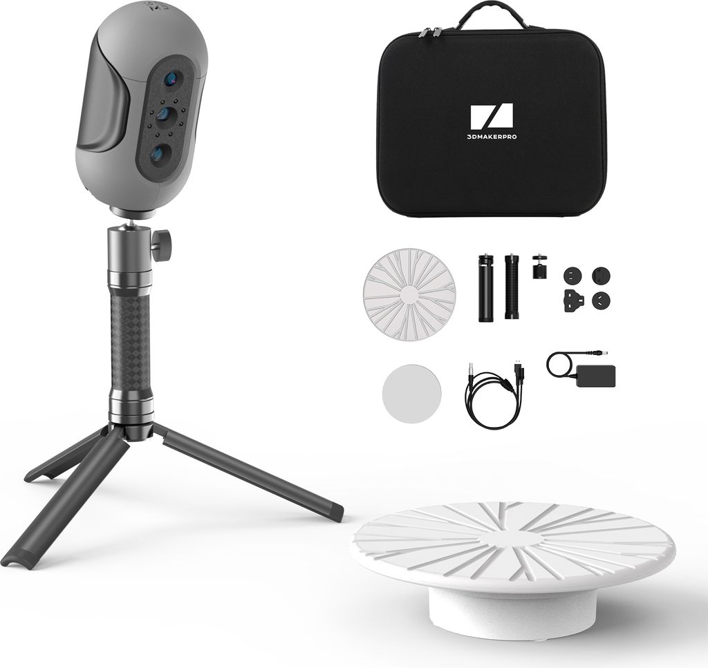 3DMakerpro Mole Handheld-3D-Scanner fuer 3D-Drucker. 0,05 mm Genauigkeit und 0,1 mm Aufloesung. 10 FPS Scannen schwarzer Objekte mit Anti-Shake-Lin...