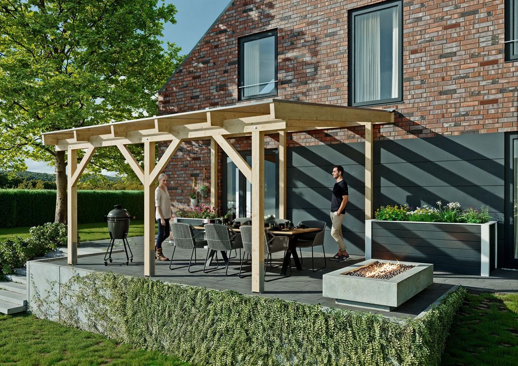 Terrassendach Idaho V 5,10x4,50 m - inklusiv widerstandsfähigem Polycarbonat klar