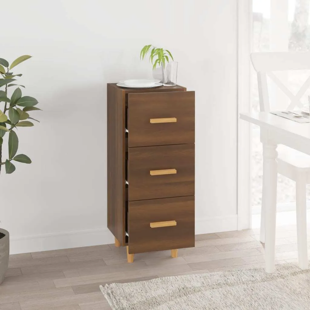 Credenza BEI CLORIS Rovere Marrone 34.5cm - Vetrina Robusta e Chic
