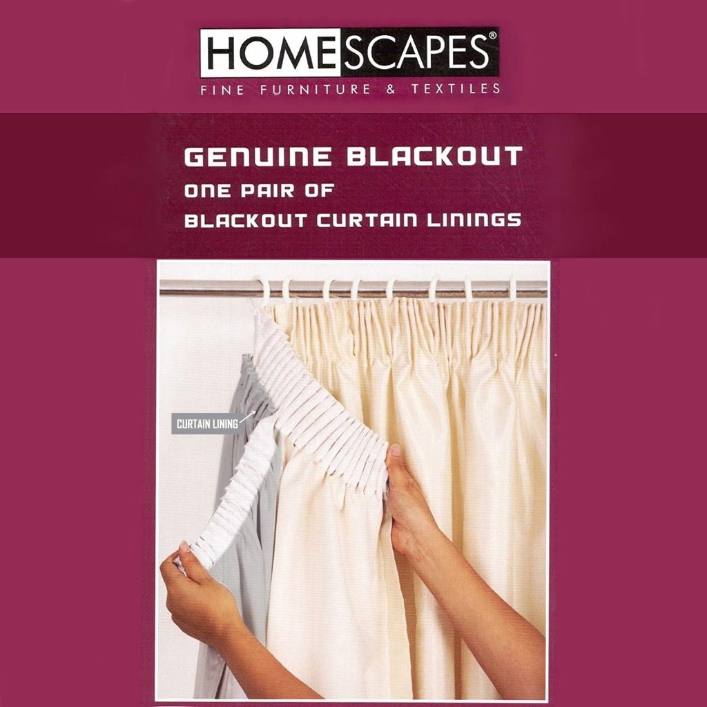 HOMESCAPES Verdunkelungsstoff für Vorhänge und Gardinen – 2 x Vorhangfutter B 112 x L 132 cm