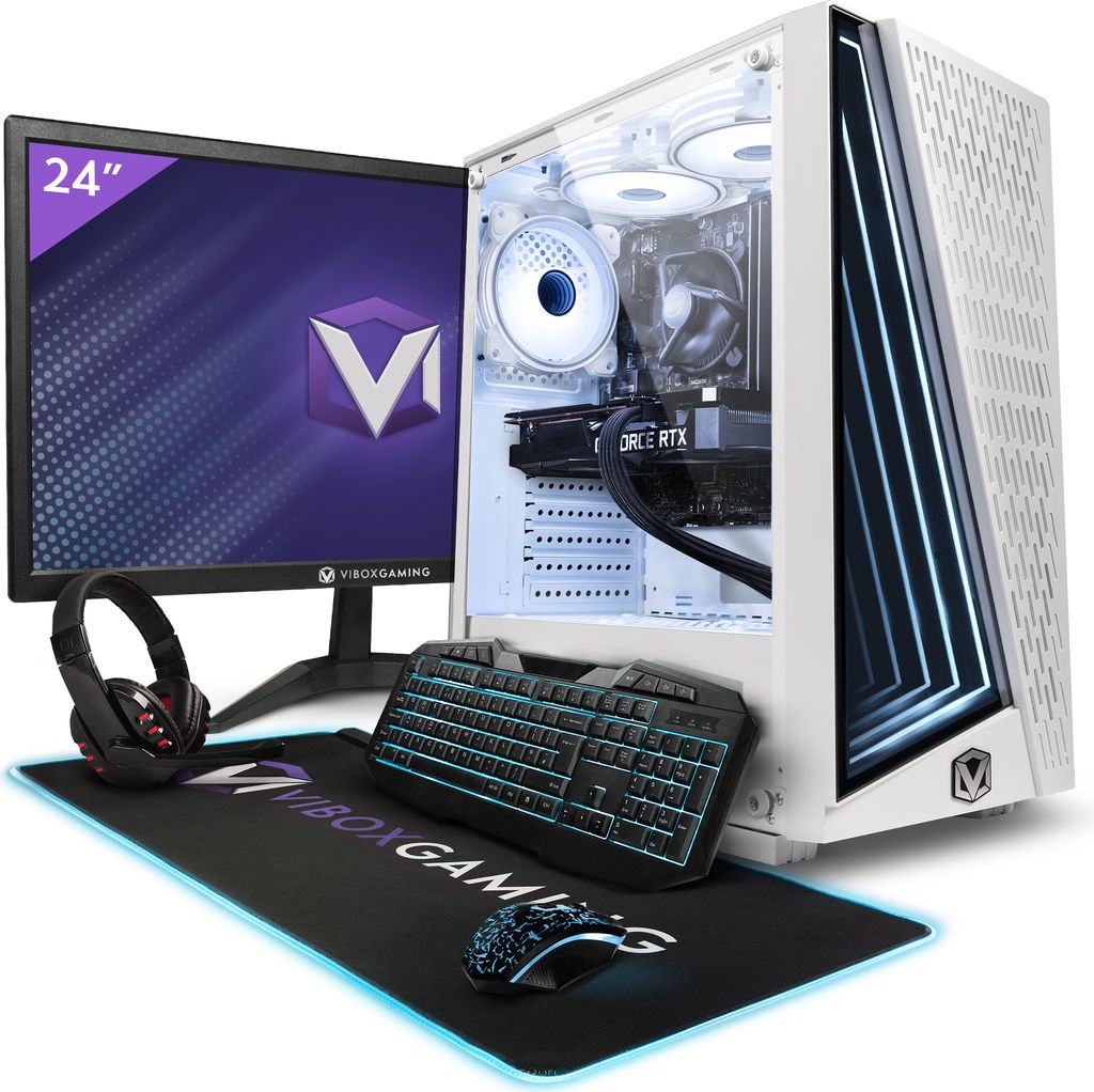 Vibox VIII-214 Gaming PC Set Komplett - Monitor 23 Zoll - Intel Core i9 12900KF 5,2 GHz - Radeon RX 9070 16 GB - 16 GB RAM - 1 TB NVMe M.2 SSD - Wi...
