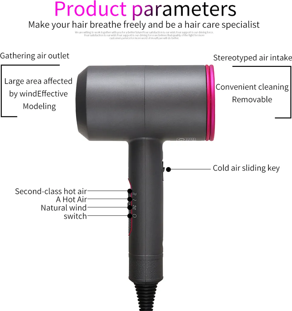 INF Sèche-cheveux 2000W avec diffuseur et concentrateur Pro Série X - 9