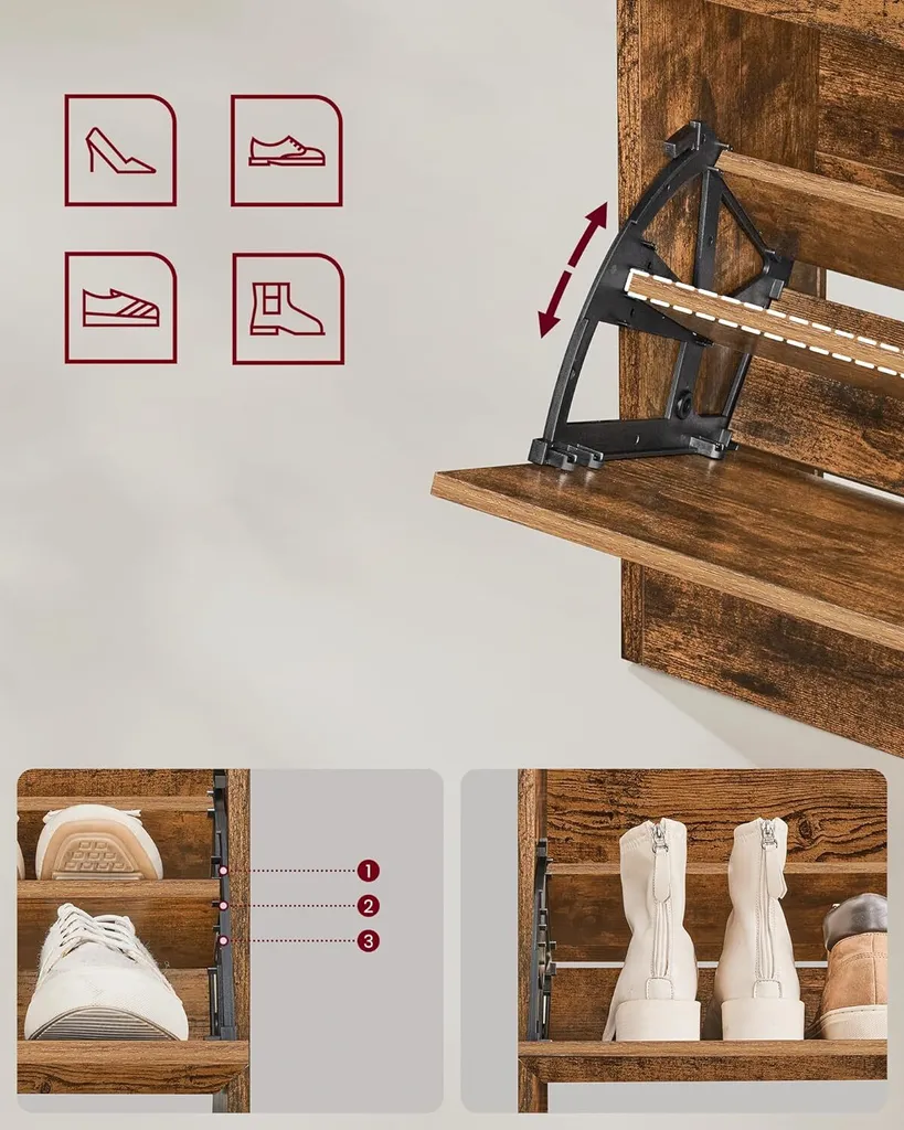 Meuble à Chaussures 3 Étages Blanc avec Compartiment Ouvert Polyvalent - 6
