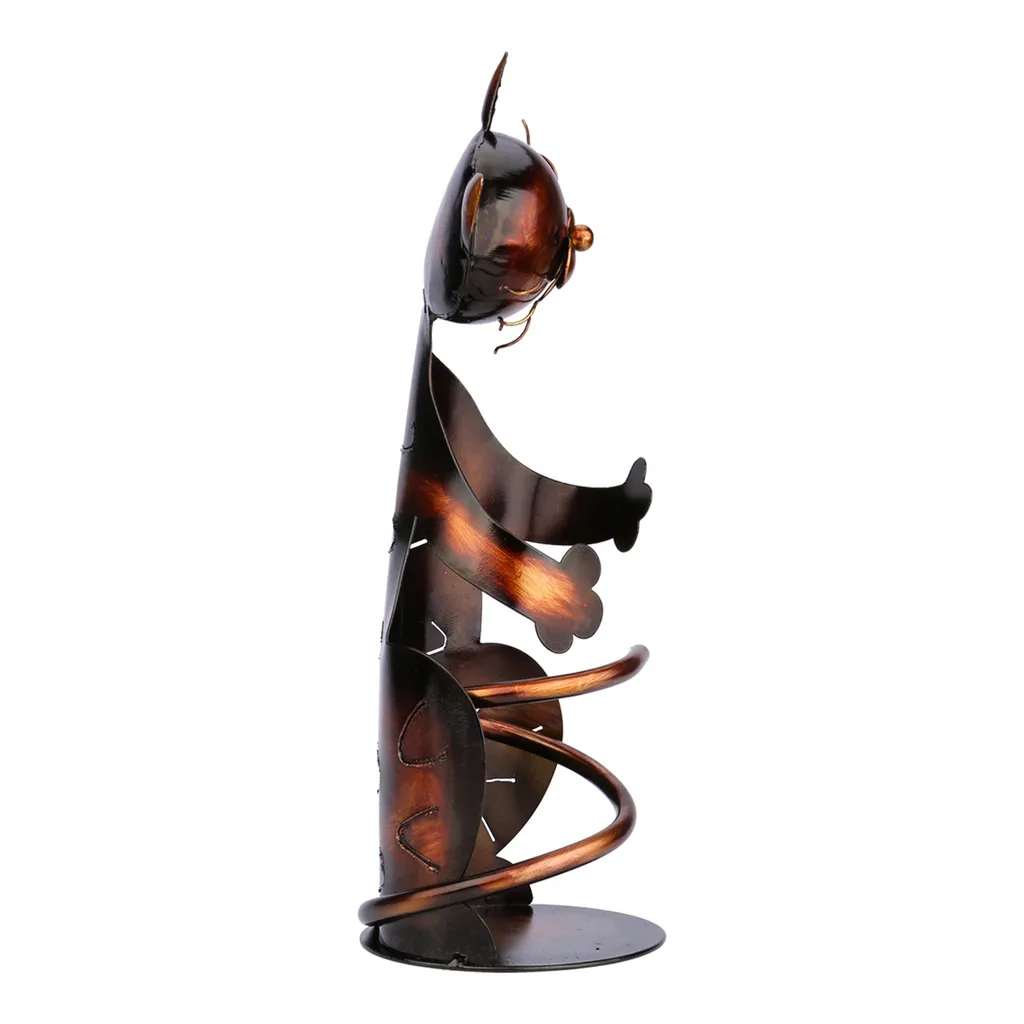 Support bouteille de vin chat pour table - Décoration cuisine moderne - 6