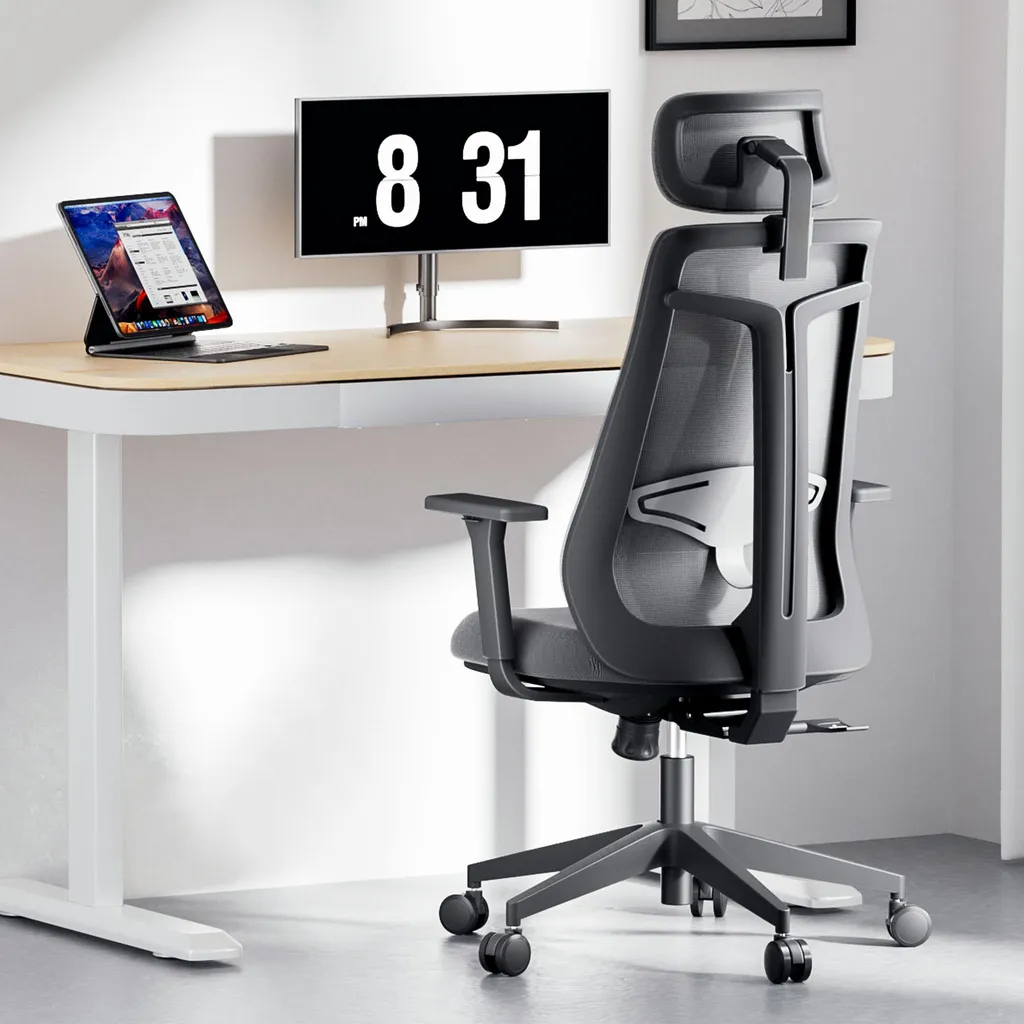 Wiltec Fauteuil de bureau ergonomique 150kg réglable avec appuie-tête - 2