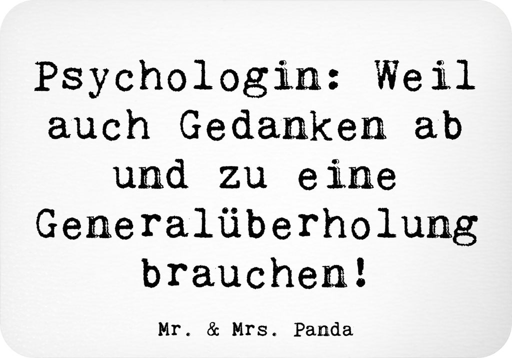 Mr. & Mrs. Panda magnet Spruch Psychologin Gedanken - Weiß - Geschenk, emotionale Heilung, holzmagnet, Berufsliebe, personalisierte Geschenke, zet...