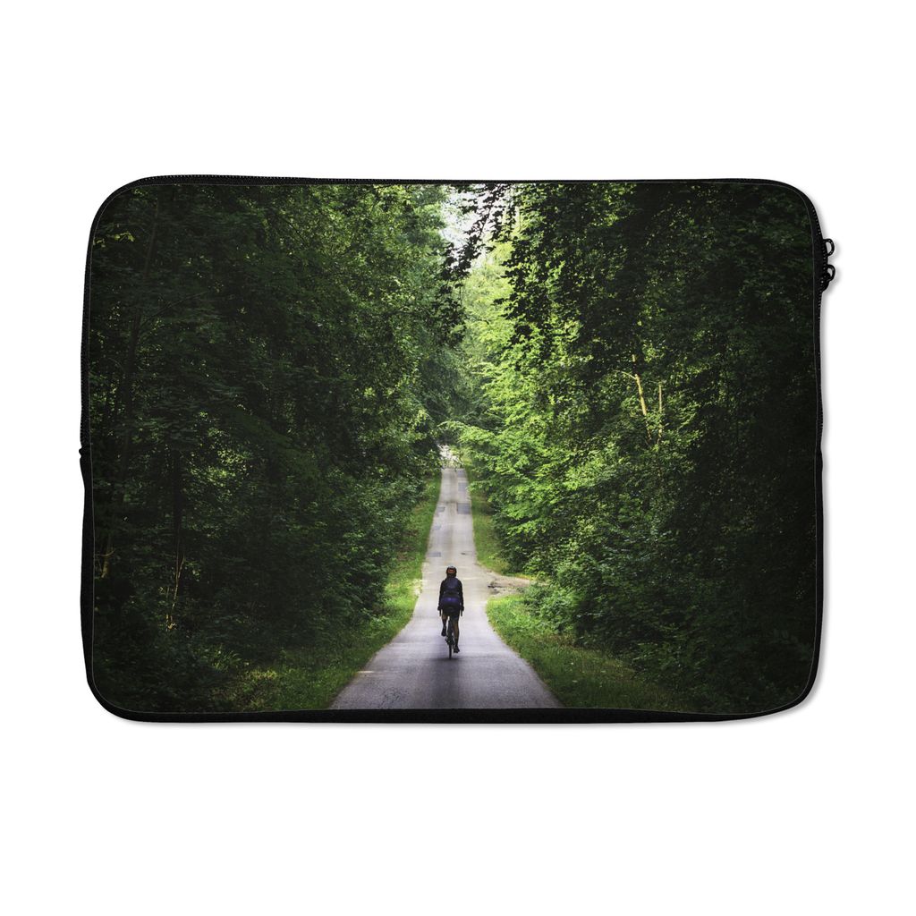 MuchoWow Laptop Hülle 14 ZollFrankreich - Bäume - Weg Laptoptasche - Laptoptasche - Stoßsicher - Schutzhaube