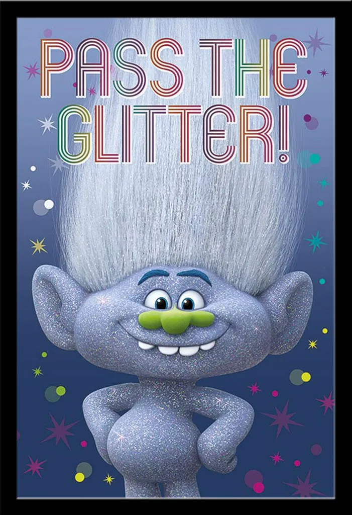 Trolls Diamond Guy Poster + Cornice Shinsuke® Nera | Decorazione Casa
