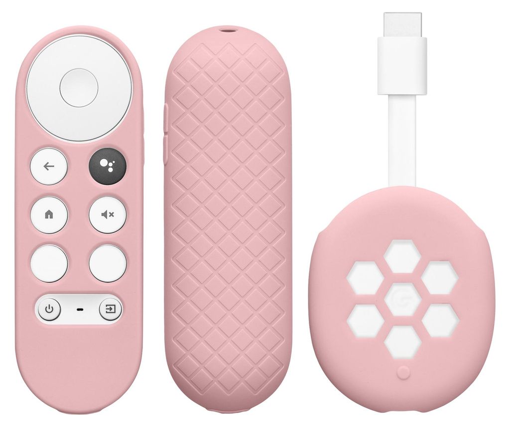 kwmobile 2x Hülle für Fernbedienung und Streaming Gerät kompatibel mit Google Chromecast 2020 4K (not for New-Generation) - Silikon Case Set fü...