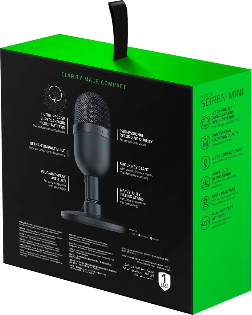 Microphone USB Razer Seiren Mini Noir Idéal pour Podcast et Streaming - 11