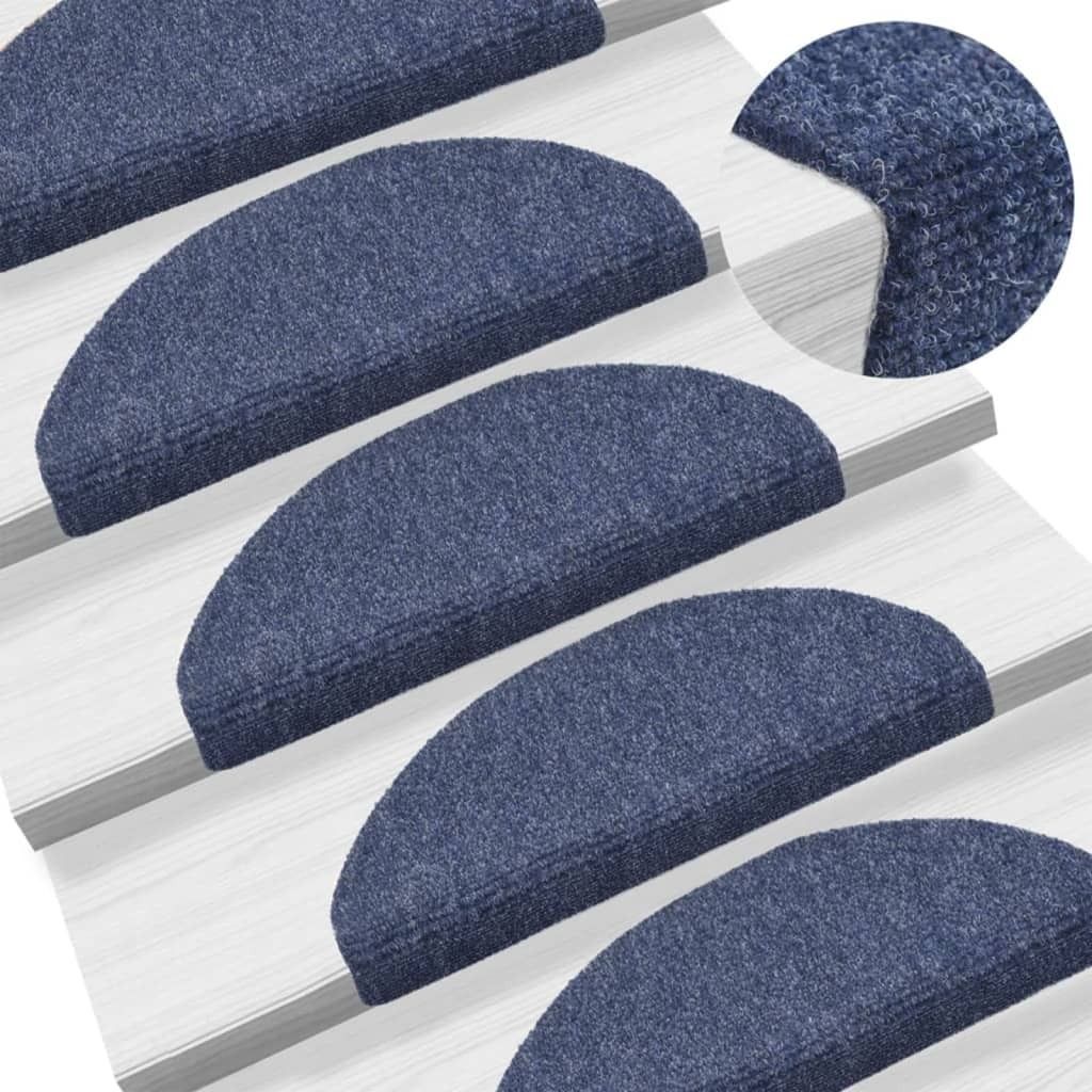 The Living Store Selbstklebende Treppenmatten 5 Stk. Blau Produktbild 