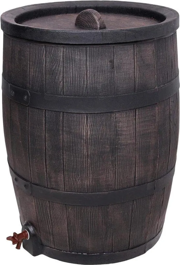 Récupérateur d'eau de pluie 140 litres aspect tonneau bois de chêne
