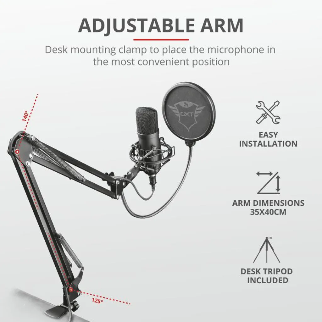 Microphone Anti-Bruit Trust GXT 252+ Emita Plus pour Voix Nette et Pure - 9