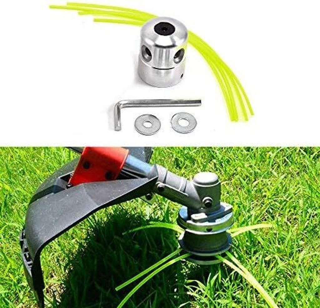 Alu Mähkopf Fadenspule Aluminium Fadenkopf für Benzin Motorsense Freischneider mit 4 Faden