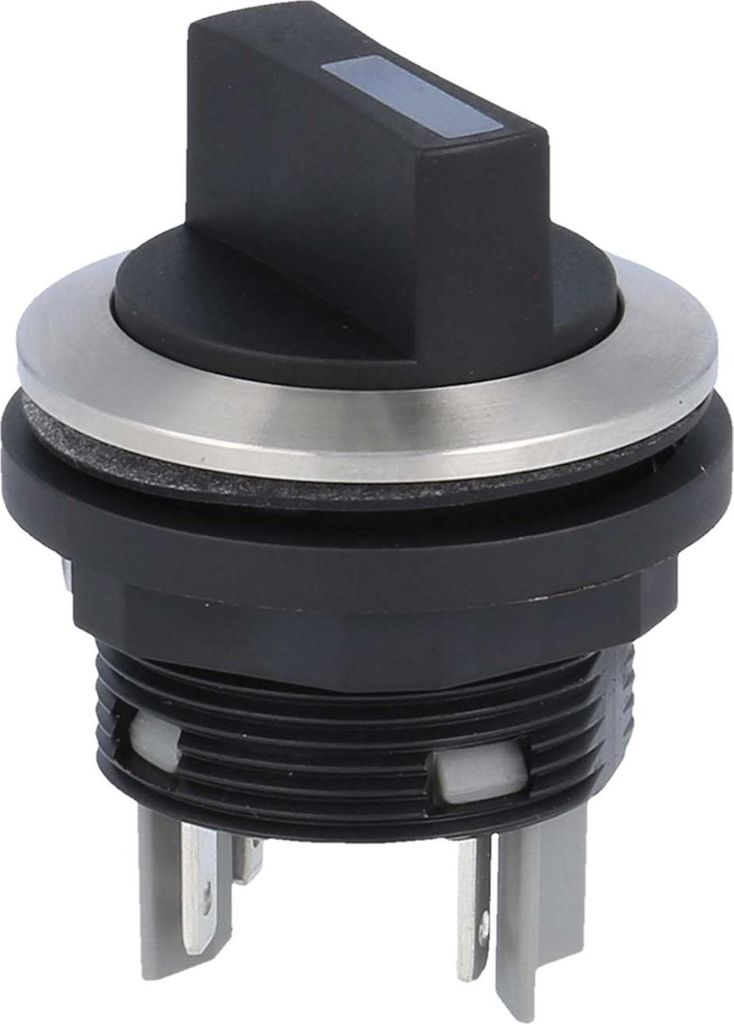 Georg Schlegel Wahlschalter tastend, 1Ö + 1S rund, SHORTRON Flachstecker 2,8mm x 0,8mm - 1 Stück