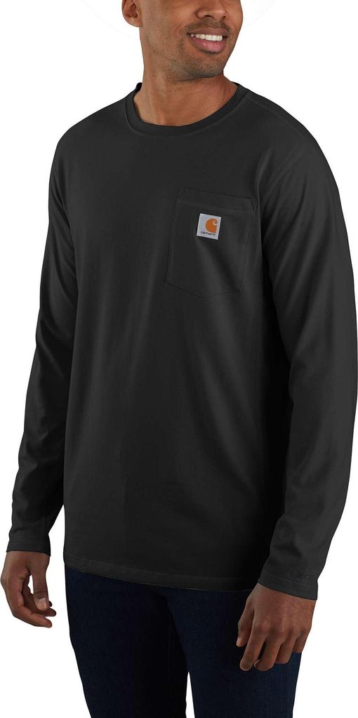Carhartt Herren T-Shirt Midweight L/S Pocket T-Shirt | 106656, Farbe:black, Größe:L