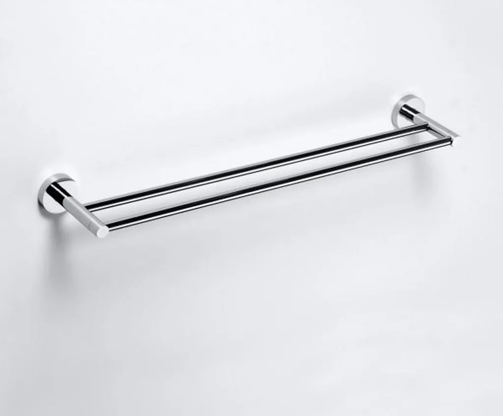 Double barre porte-serviettes murale OMEGA chromée en laiton 65,5x11 cm