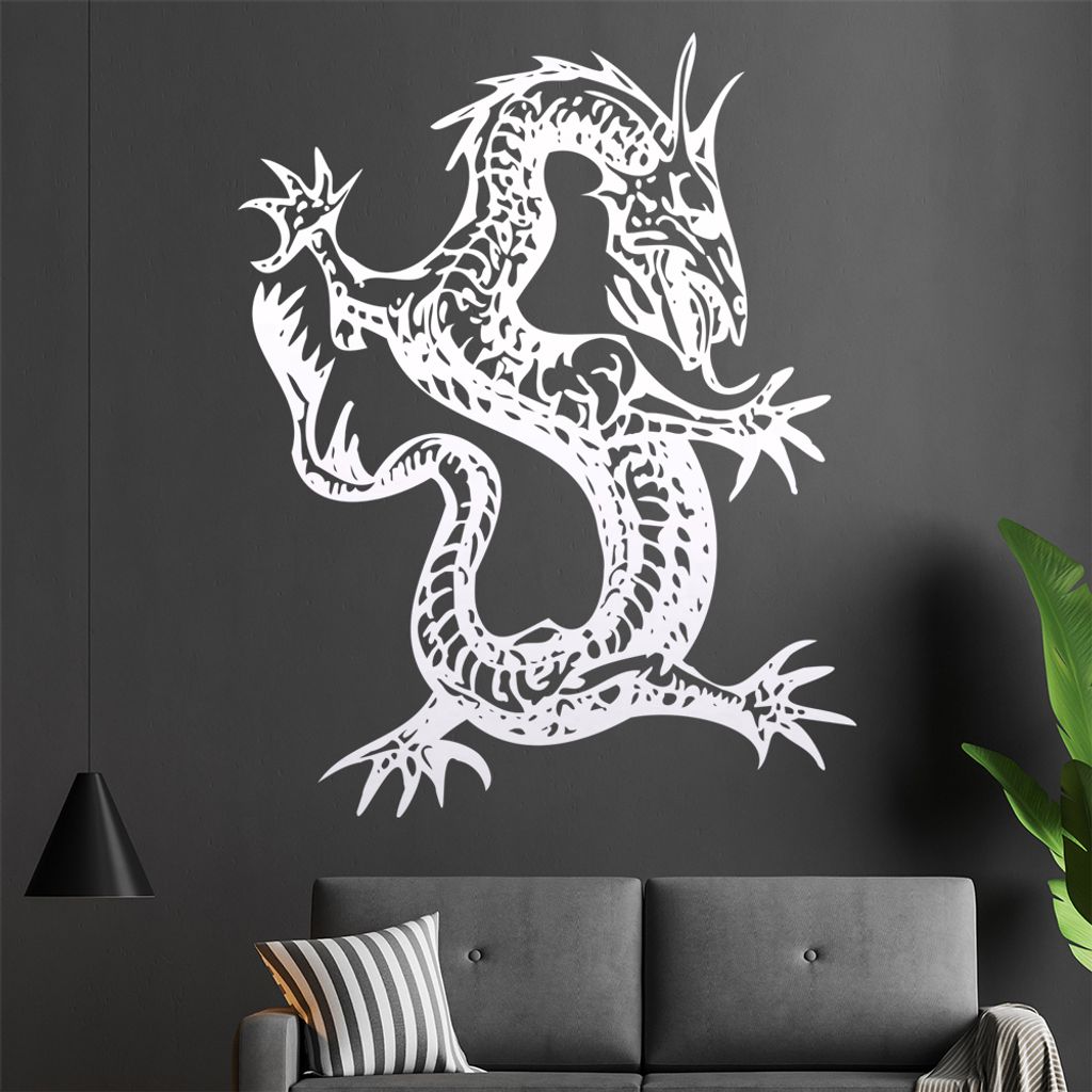 China Drachen Wandtattoo in 6 Größen - Wandaufkleber Wall Sticker - Dekoration, Küche, Wohnzimmer, Schlafzimmer, Badezimmer