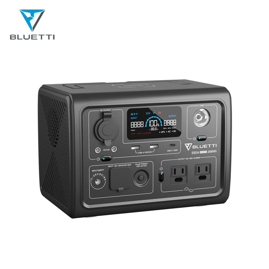 Bluetti Powerstation 268Wh – 600W LiFePO4 Notstromakku mit Solar & USB-C