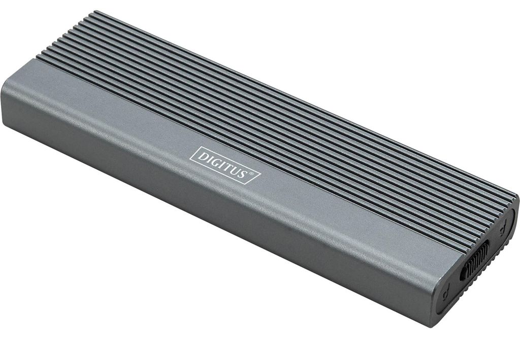 DIGITUS USB-Festplattengehäuse SSD extern NVMe + SATA dunkelgrau