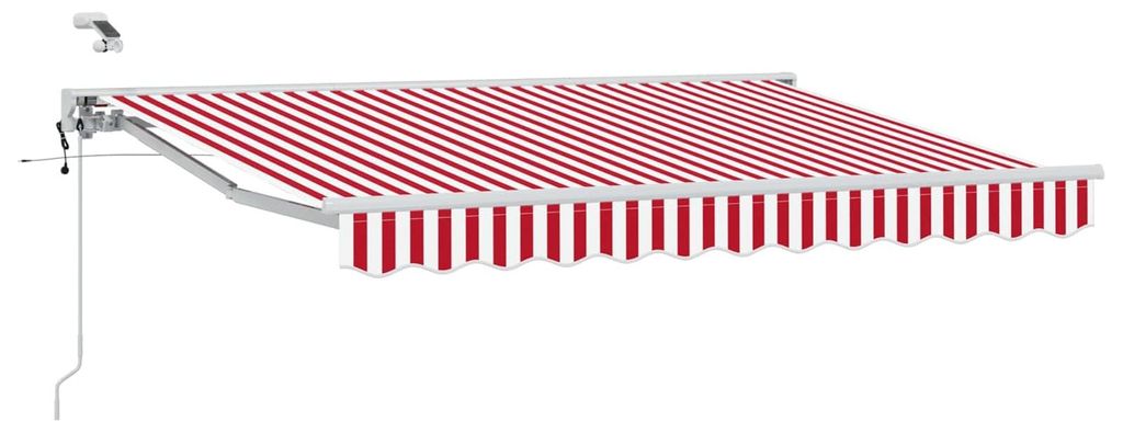 Elektrische ausziehbare Markise Rot und Weiß 3 x 2,5 m
