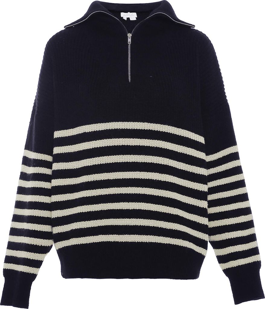 blonda damen pullover - marine wollweiss, XL/XXL