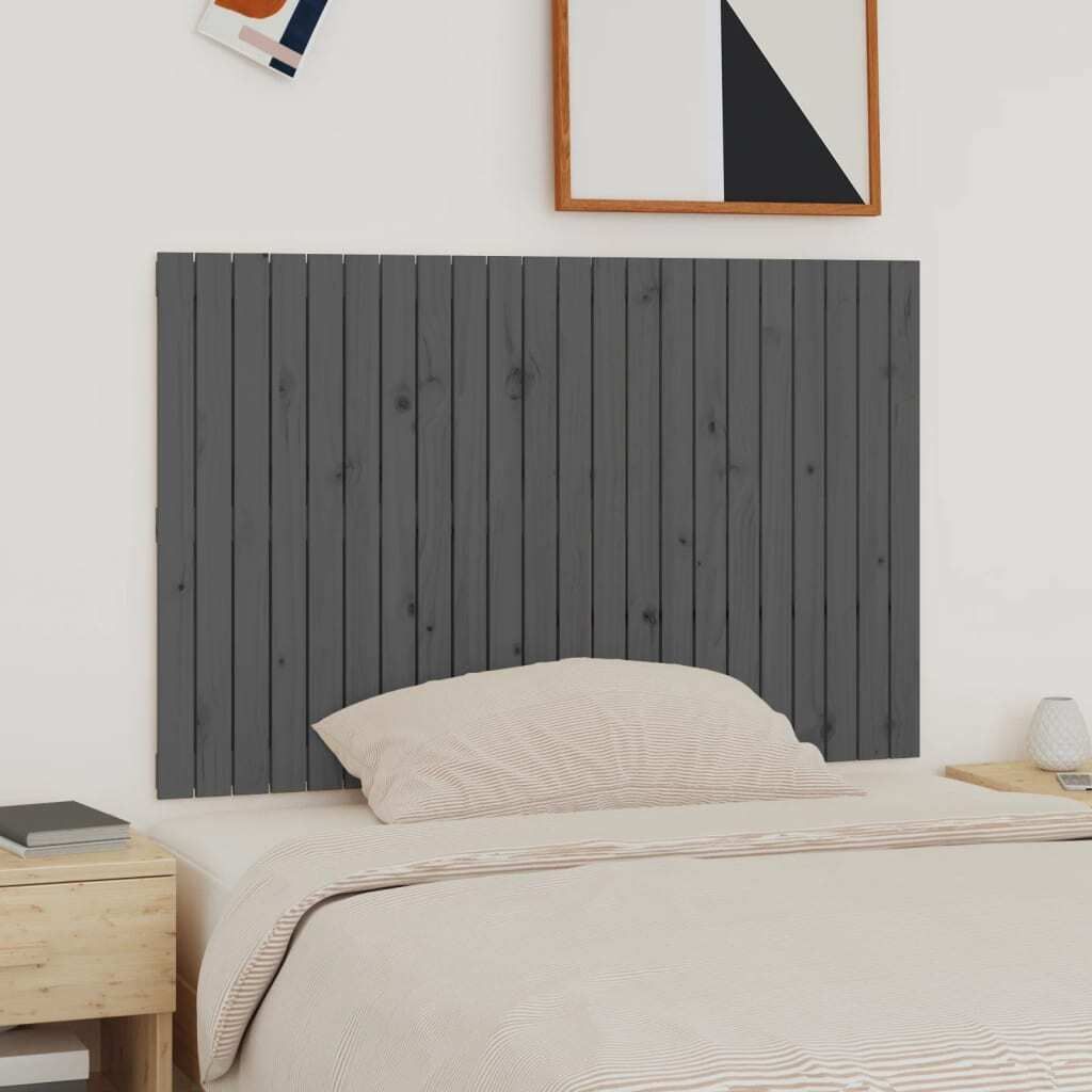 "Rabatt" Wand-Kopfteil modern - klassisches Design - Grau 140x3x90 cm Massivholz Kiefer - Kopfteile CC22111