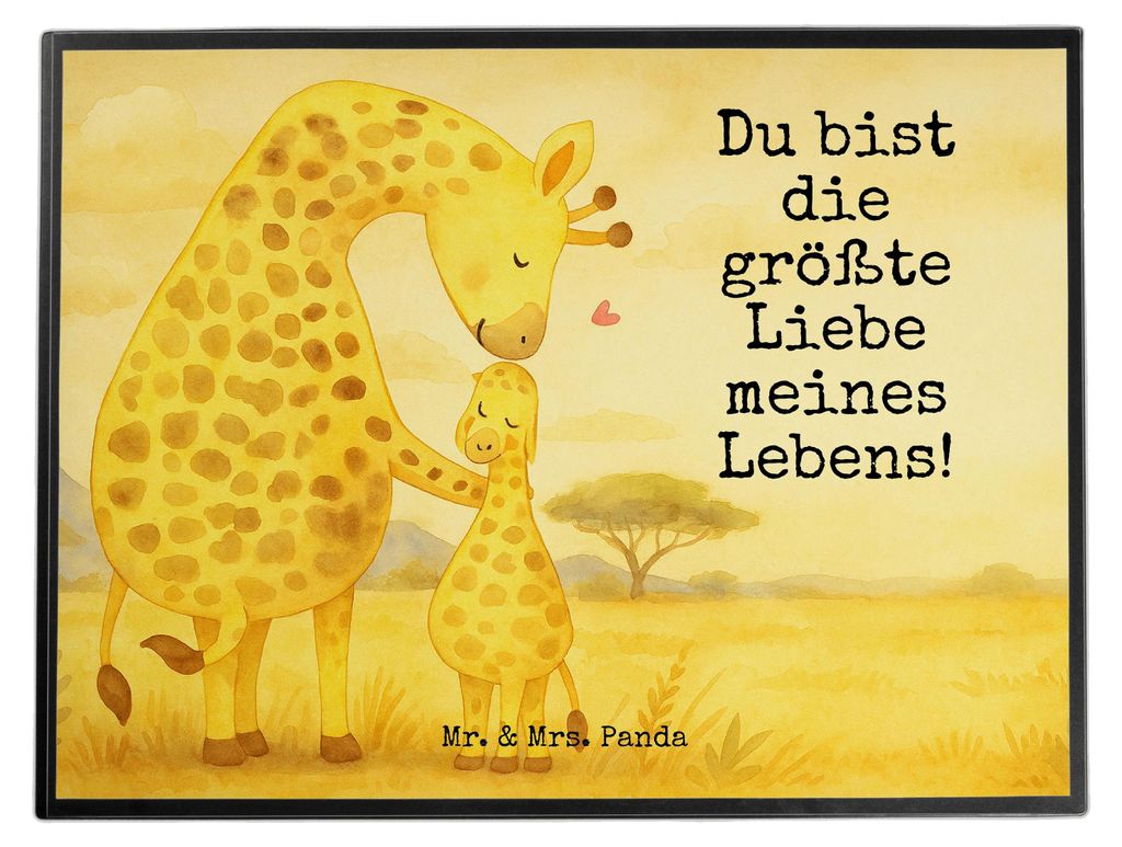 Mr. & Mrs. Panda schreibtischunterlage Giraffe Kind Design - Weiß - Geschenk, Mutter, Lieblingsmensch, Mama, malunterlage, Afrika, Tochter, schrei...