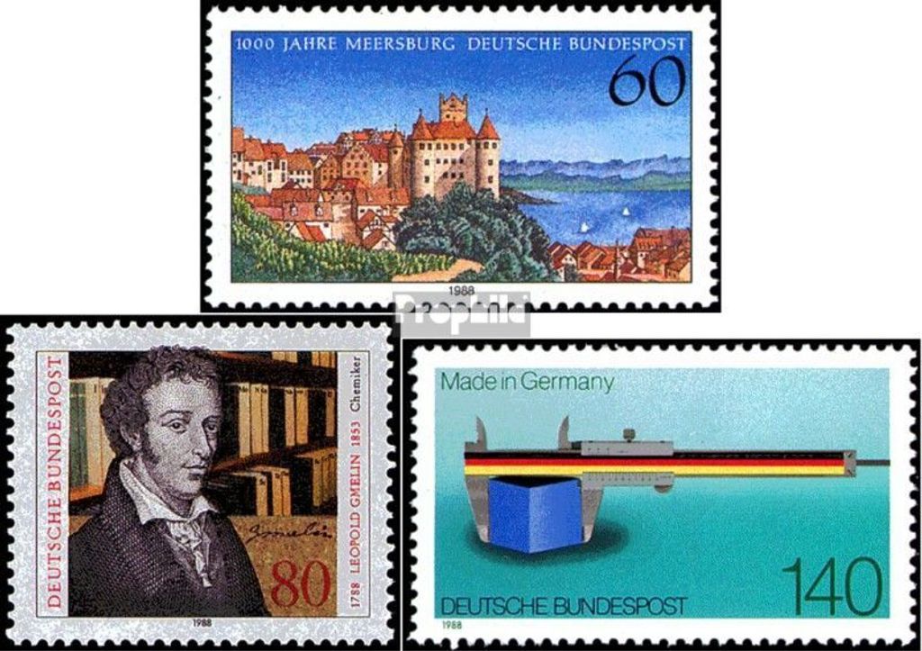 Briefmarken BRD (BR.Deutschland) 1988 Mi 1376,1377,1378 (kompl.Ausg.) gestempelt 1000 Jahre Meersburg