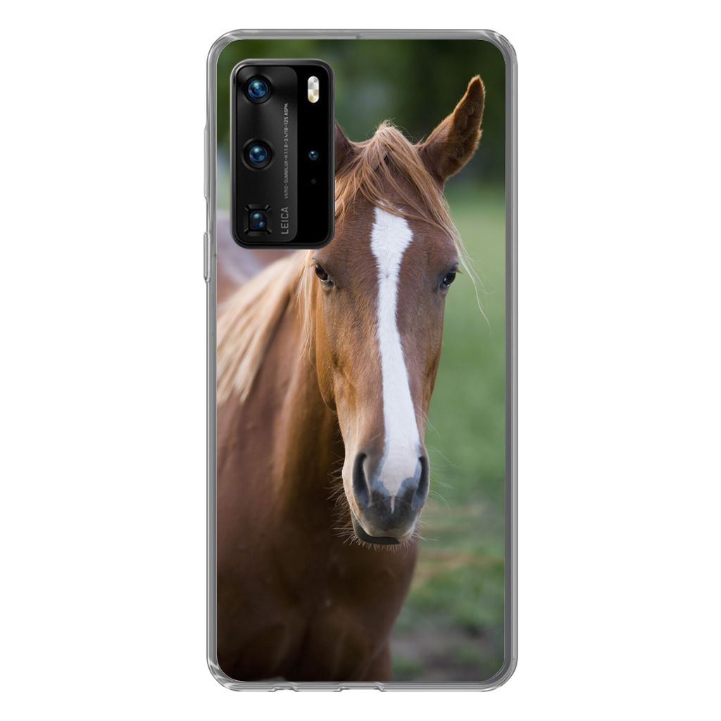 MuchoWow Handyhülle Schutzhülle Hülle für Huawei P40 Pro Pferd - Natur - Porträt Silikon Softcase Handy Hülle - Schutz