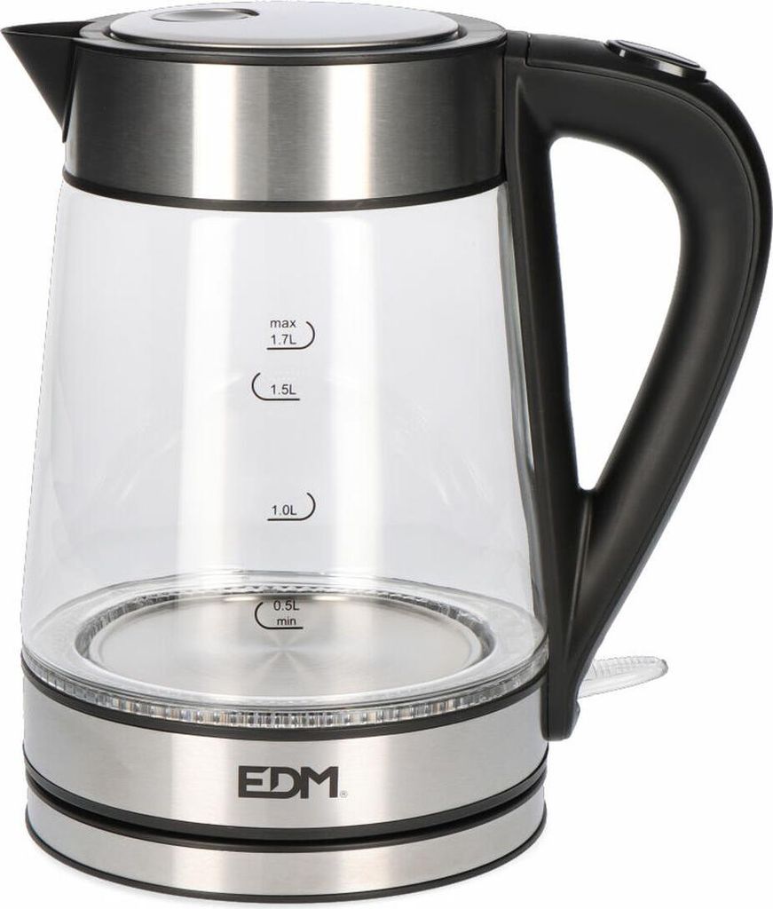 Elektrischer Wasserkocher mit LED-Licht EDM 07657 Glas 1850-2200 W 1,7 L