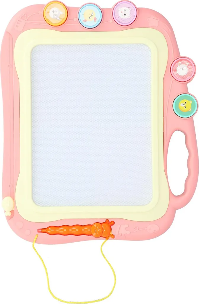 Jouet magnétique éducatif : ardoise de dessin rose grand format